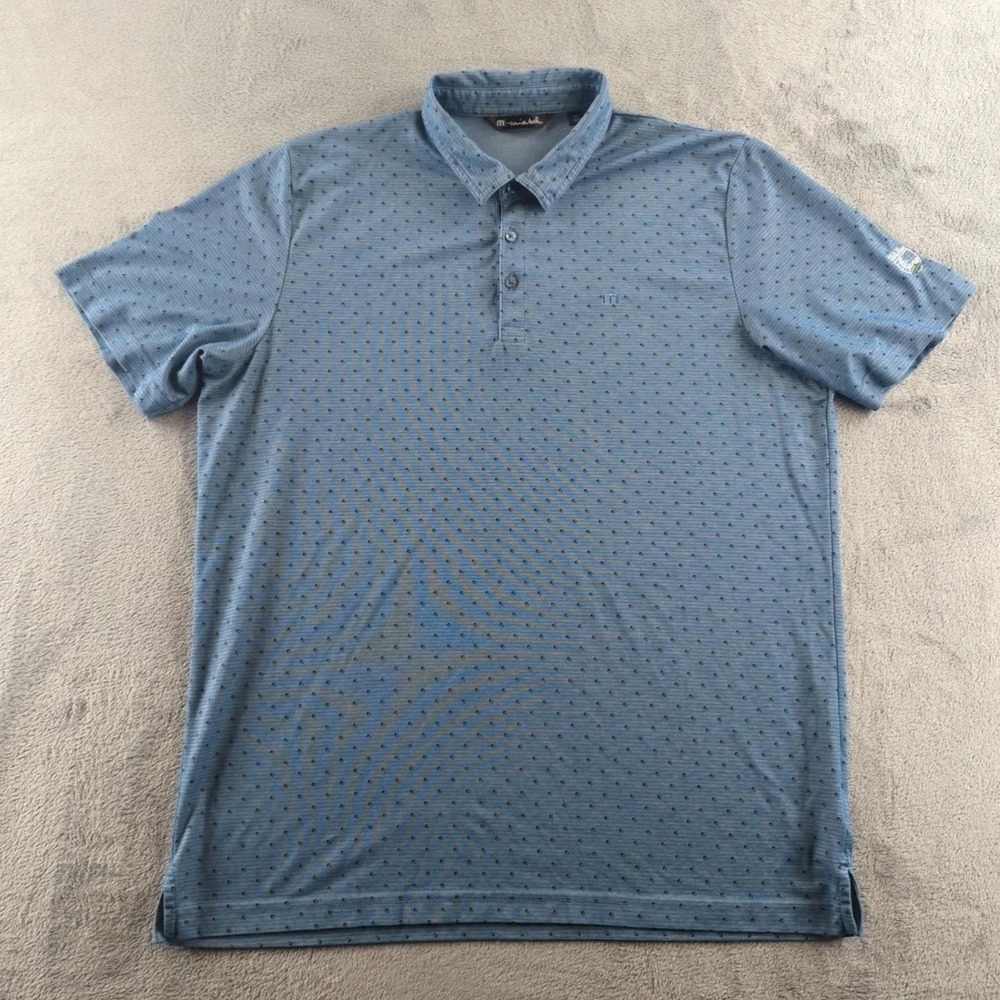 Travis Mathew Polo Shirt Mens XXL Blue Golf Performance Pima Cotton Short Sleeve